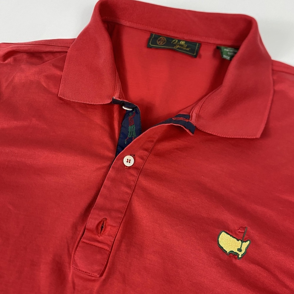 Masters Bobby Jones Polo Shirt Mens L Red Cotton Embroidered Logo Short Sleeve